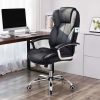 SONGMICS Executive Fekete Műbőr Irodai Szék Ergonomikus Fejtámlával