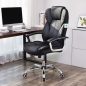 SONGMICS Executive Fekete Műbőr Irodai Szék Ergonomikus Fejtámlával