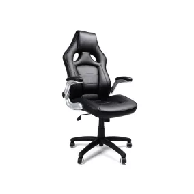   SONGMICS Sporty ergonomikus irodai szék forgó karfával állítható magasság fekete