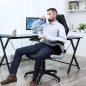   SONGMICS Sport Ergonomikus Irodai Szék Fekete Műbőr Állítható Karfával