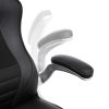 SONGMICS Ergonomikus Forgószék Felhajtható Kartámasszal Fekete