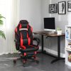 SONGMICS Racing Gamer Szék Lábtartóval Ergonomikus Fekete-Piros