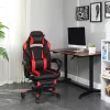 SONGMICS Racing Gamer Szék Lábtartóval Ergonomikus Fekete-Piros