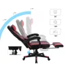 SONGMICS Racing Gamer Szék Lábtartóval Ergonomikus Fekete-Piros