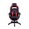 SONGMICS Racing Gamer Szék Lábtartóval Ergonomikus Fekete-Piros