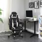 SONGMICS Racing Gamer Szék Lábtartóval Ergonomikus Fekete-Fehér