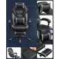 SONGMICS OBG77BG gaming szék lábtartóval fekete-szürke