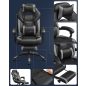 SONGMICS Racing Gamer Szék Lábtartóval Fekete-Szürke