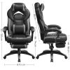 SONGMICS Racing Gamer Szék Lábtartóval Fekete-Szürke