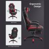 SONGMICS OBG77BR ergonomikus gamer irodai szék lábtartóval fekete-piros