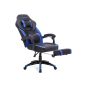 SONGMICS Racing Gamer Szék Lábtartóval Fekete-Kék