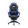 SONGMICS Racing Gamer Szék Lábtartóval Fekete-Kék