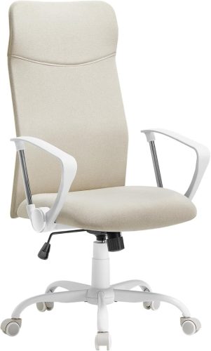 SONGMICS Ergonomikus Forgószék Párnázott Szövet Bevonattal Bézs
