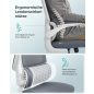   SONGMICS Ergonomikus Irodai Szék Hálós Háttámlával Galambszürke