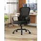   SONGMICS ergonomikus irodai szék hálós háttámlával ágyéktámasszal fekete