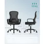   SONGMICS ergonomikus irodai szék hálós háttámlával ágyéktámasszal fekete