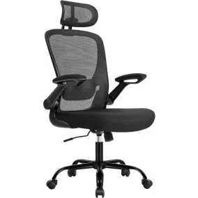   SONGMICS Ergonomikus Irodai Szék Hálós Háttámlával Fekete