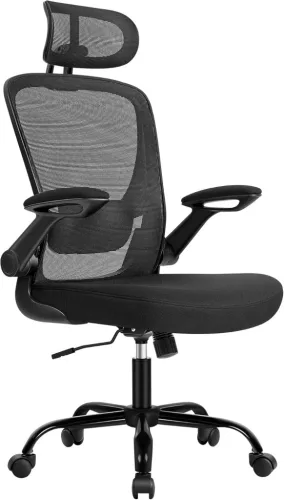 SONGMICS Ergonomikus Irodai Szék Hálós Háttámlával Fekete