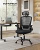 SONGMICS Ergonomikus Irodai Szék Hálós Háttámlával Fekete