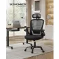   SONGMICS Ergonomikus Irodai Szék Hálós Háttámlával Fekete
