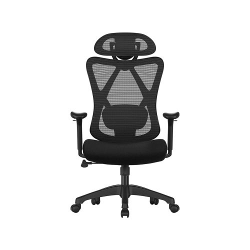 SONGMICS Ergonomikus Hálós Irodai Szék Állítható Deréktámasszal Fekete