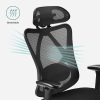 SONGMICS Ergonomikus Hálós Irodai Szék Állítható Deréktámasszal Fekete