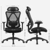 SONGMICS Ergonomikus Hálós Irodai Szék Állítható Deréktámasszal Fekete