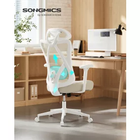   SONGMICS OBN063LH01 ergonomikus irodai szék hálós háttámlával cappuccino bézs