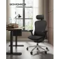   SONGMICS OBN065B01 Ergonomikus Állítható Irodai Szék Hálós Háttámlával - Fekete