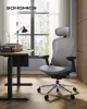 SONGMICS Ergonomikus Irodai Szék Premium Vászon Galambszürke