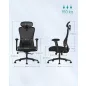   SONGMICS OBN066BH01 ergonomikus irodai szék állítható fejtámlával és deréktámasszal tintafekete