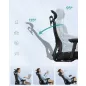   SONGMICS OBN066BH01 ergonomikus irodai szék állítható fejtámlával és deréktámasszal tintafekete