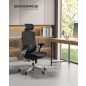   SONGMICS Premium Ergonomikus Irodai Szék Állítható Háttámlával Fekete