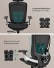 SONGMICS Premium Ergonomikus Irodai Szék Állítható Háttámlával Fekete