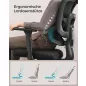   SONGMICS Ergonomikus Irodai Szék Magas Háttámlával Fekete