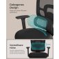 SONGMICS Ergonomikus Irodai Szék Magas Háttámlával Fekete