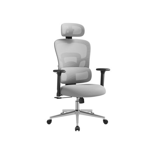 SONGMICS Ergonomikus Irodai Szék Hálós Háttámlával Fehér-Szürke
