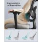 SONGMICS Ergonomikus Irodai Szék Hálós Háttámlával Fehér-Szürke