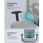 SONGMICS Ergonomikus Irodai Szék Hálós Háttámlával Fehér-Szürke
