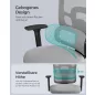   SONGMICS Ergonomikus Irodai Szék Hálós Háttámlával Fehér-Szürke
