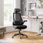 SONGMICS Ergonomikus Irodai Szék Állítható Fejtámlával és Kartámasszal Fekete
