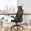 SONGMICS Ergonomikus Irodai Szék Állítható Fejtámlával és Kartámasszal Fekete