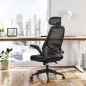   SONGMICS Ergonomikus Irodai Szék Állítható Fejtámlával és Kartámasszal Fekete