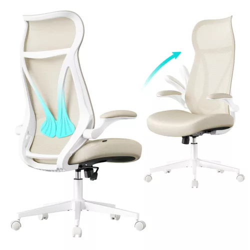 SONGMICS OBN088K01 ergonomikus irodai szék magasságállítással cappuccino bézs