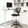 SONGMICS Ergonomikus Háló Rajzszék Fekete Lábtartóval