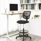 SONGMICS Ergonomikus Háló Rajzszék Fekete Lábtartóval