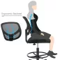 SONGMICS Ergonomikus Háló Rajzszék Fekete Lábtartóval