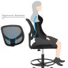 SONGMICS Ergonomikus Háló Rajzszék Fekete Lábtartóval