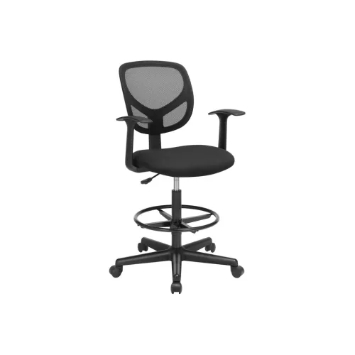 SONGMICS Ergonomikus Magas Irodai Szék Karfával és Lábtámasszal Fekete