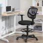 SONGMICS Ergonomikus Magas Irodai Szék Karfával és Lábtámasszal Fekete